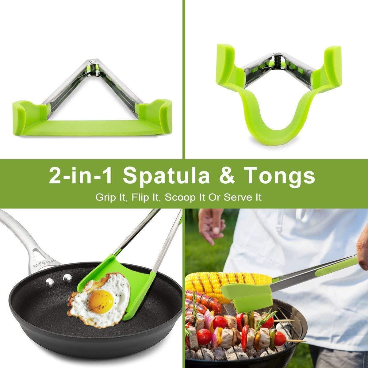 2 in 1 Kitchen Spatula and Tongs